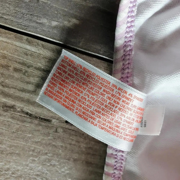 Cat & Jack Purple Striped Fruit Pattern One Piece Swimsuit Toddler Girl Size 2T - Picture 4 of 9